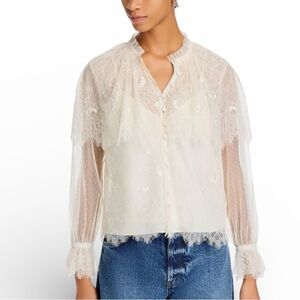 LoveShackFancy Ivory Lace Duquette Top